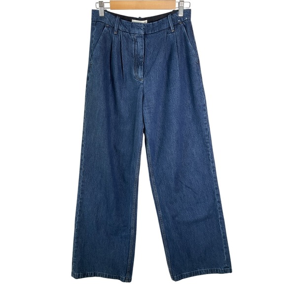 Abercrombie & Fitch Curve Love Ultra High Rise Wide Leg Dark Wash Jeans 28 /6 - Picture 1 of 8